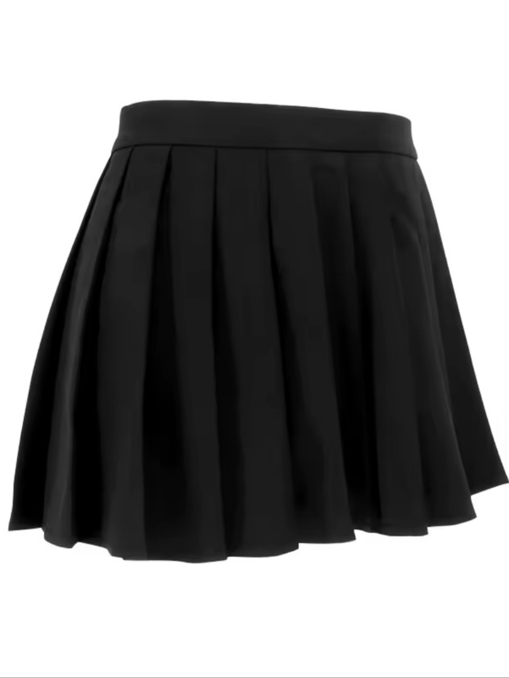 Women's Black Pleated Mini Skirt - Picture 4 of 5